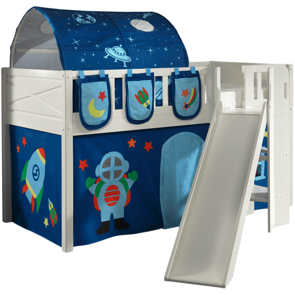 VIPACK Spielbett SCOTT 90 x 200 cm Astro 3-teilig weiß