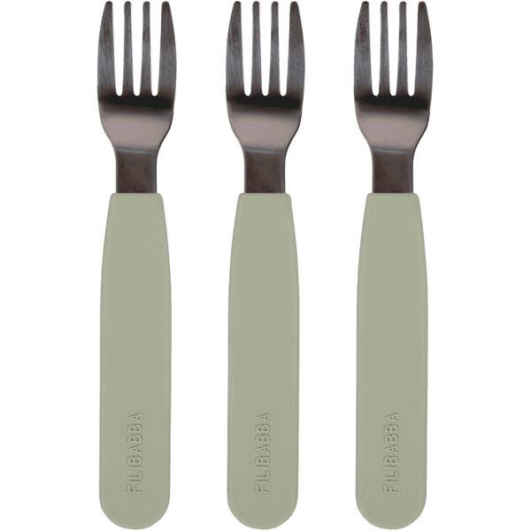 Filibabba  Pack de 3 tenedores de silicona - Verde