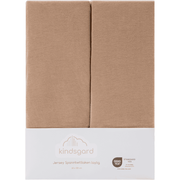 kindsgard Drap housse pour lit enfant laylig taupe 60x120 cm lot de 2