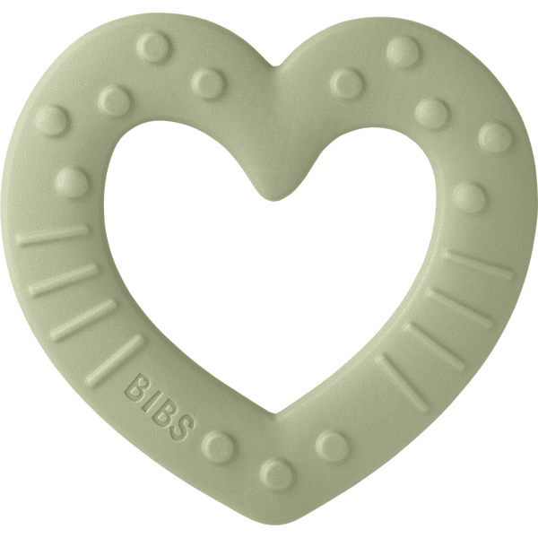 BIBS® Beißring Baby Bitie Heart ab dem 3. Monat in sage