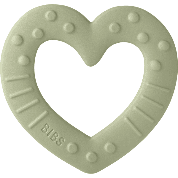BIBS® Kousací kroužek Baby Bitie Heart od 3 měsíců v šalvějové barvě