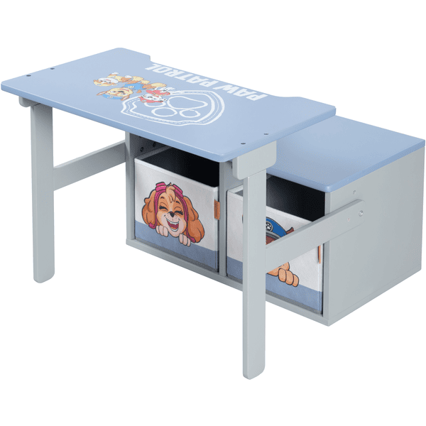 Klappbare Sitzbank Paw Patrol + Canvas Boxen - Umbaubar zum Schulpult