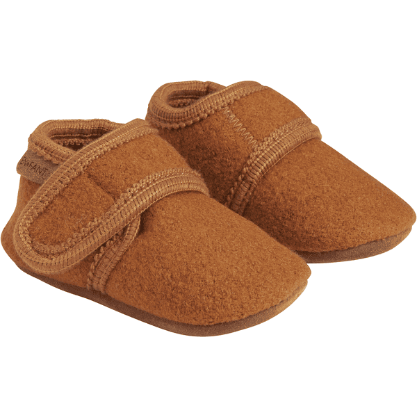 EN FANT Baby Wool Slippers Leather Brown