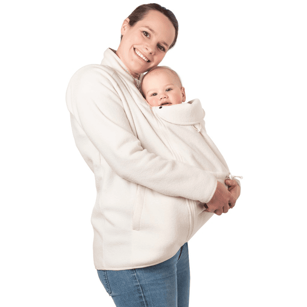 mamalila Veste de portage bebe Basel polaire blanc roseoubleu