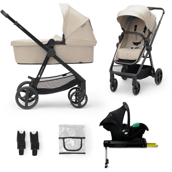 Kinderkraft Carrito de bebé Newly 4 in 1 Mink Pro Sand Beige + Base