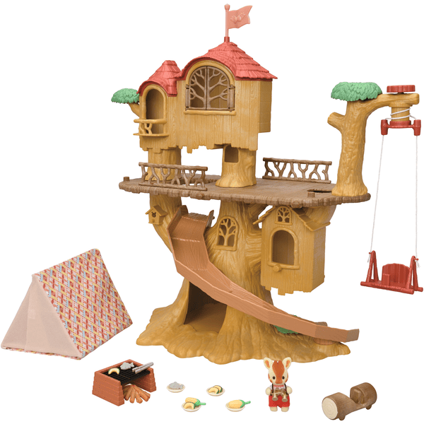 Sylvanian Families ® Adventure Tree House med Campingudstyr Gavesæt