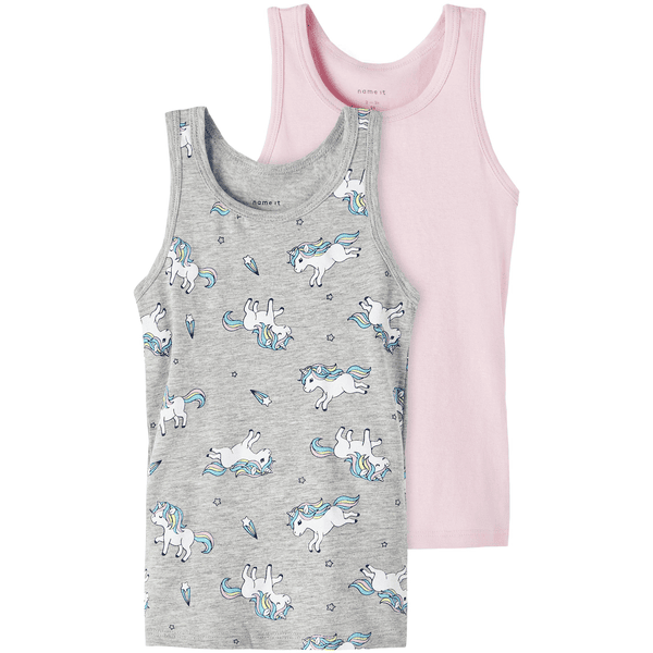 name it Tank Top 2er Pack Grey Melange