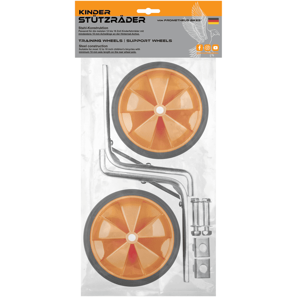 PROMETHEUS BICYCLES Støttehjul Universal til 12 til 18 tommer Orange 
