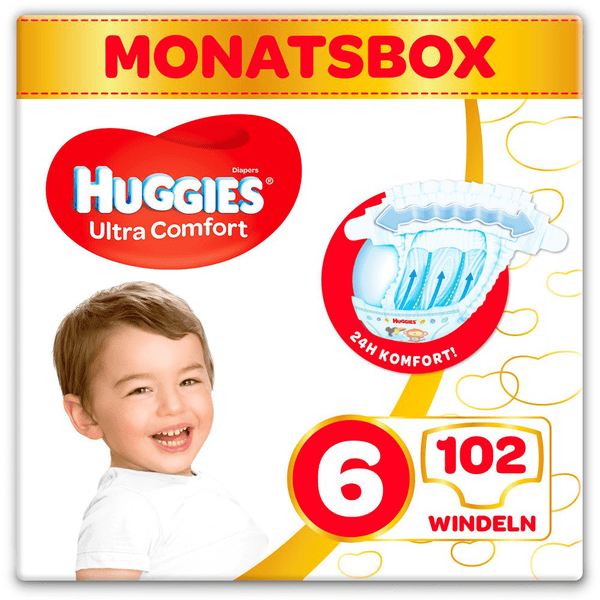 Huggies Pieluchy Ultra Comfort Rozmiar dziecka 6-Miesięczne pudełko 102 sztuki