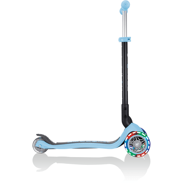 Patinete plegable Globber azul con luces