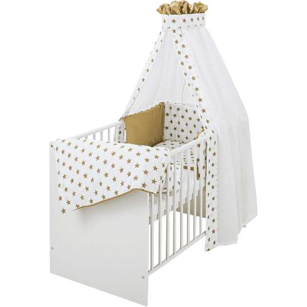 Schardt Komplettbett Classic White Big Stars beige 60 cm x 120 cm