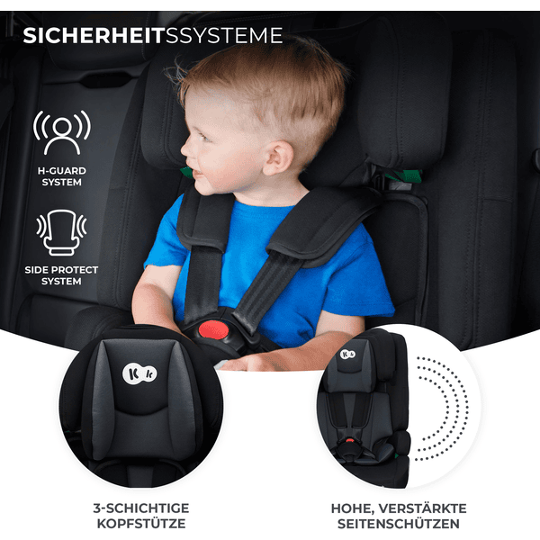 Kinderkraft SAFETY FIX Silla de coche Isofix para bebés y niños, Grupo  1/2/3, Top