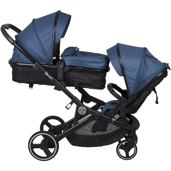 babyGO Poussette double inline Twinner blue | roseoubleu.fr