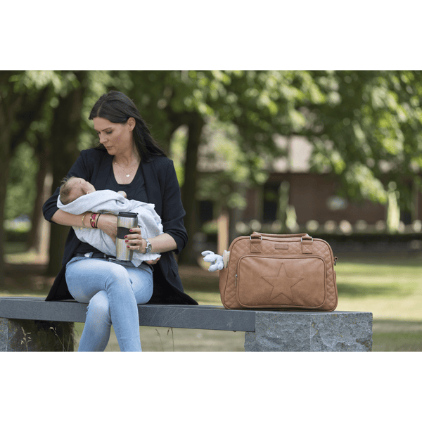 Kidzroom Sac langer Coloured Stars Diaper Bag cognac