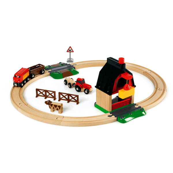 BRIO® WORLD Holzeisenbahn Bahn Set Bauernhof 33719