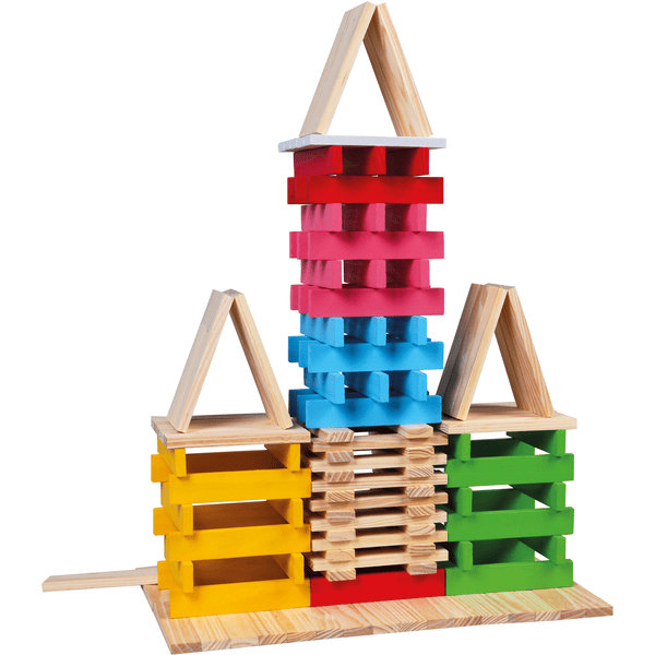 Bino Blocs de construction enfant château bois, 128 pièces