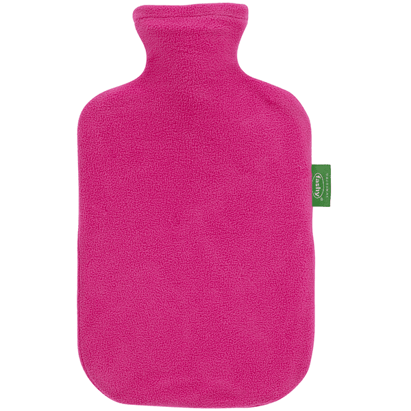 fashy® Wärmflasche 2L mit Fleecebezug in magenta