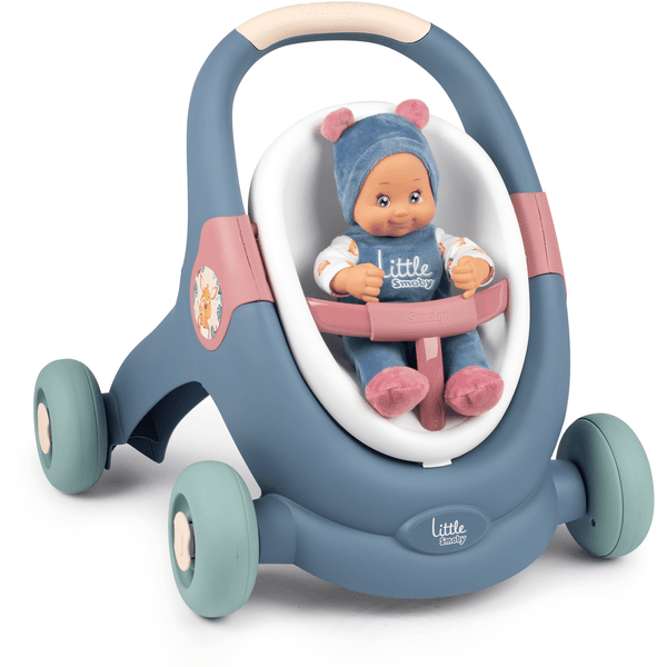 Little Smoby 3-in-1 Lauflern-Puppenwagen mit Schmusepuppe