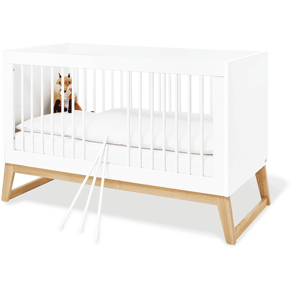 Pinolino Lit bébé évolutif Bridge bois naturel/blanc 70x140 cm