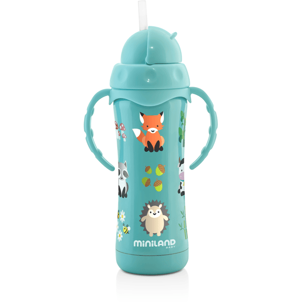 miniland Thermos bébé anses Thermokid inox bleu 240 ml roseoubleu.fr
