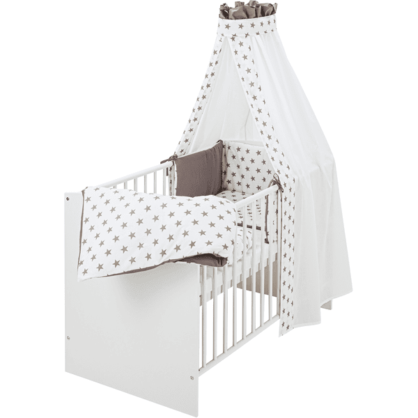 Schardt Komplettbett Classic White Big Stars grau 60 cm x 120 cm