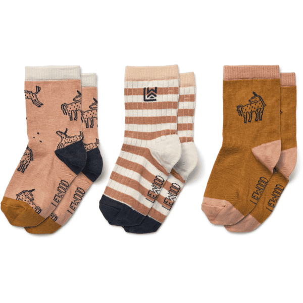 LIEWOOD Silas Socken 3er-pack Unicorn/pale tuscany