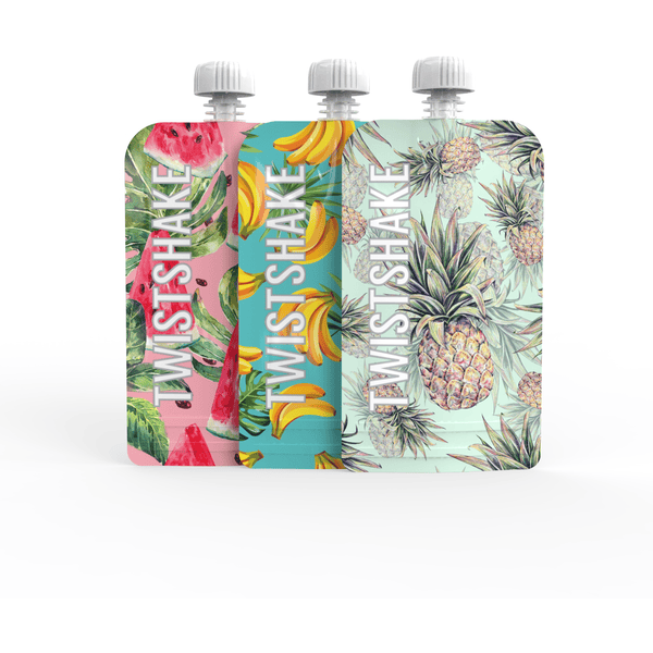 TWISTSHAKE Gourde bébé compressible pour compote/purée 3x220 ml