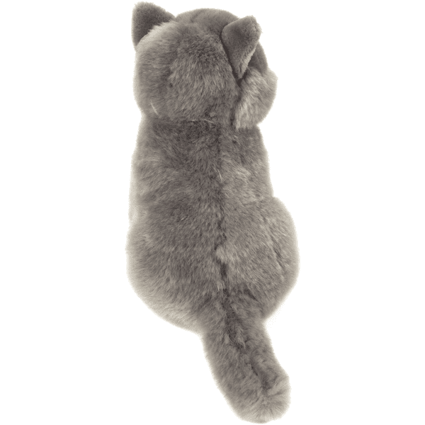 Teddy HERMANN® Peluche chat chartreux debout gris foncé, 20 cm