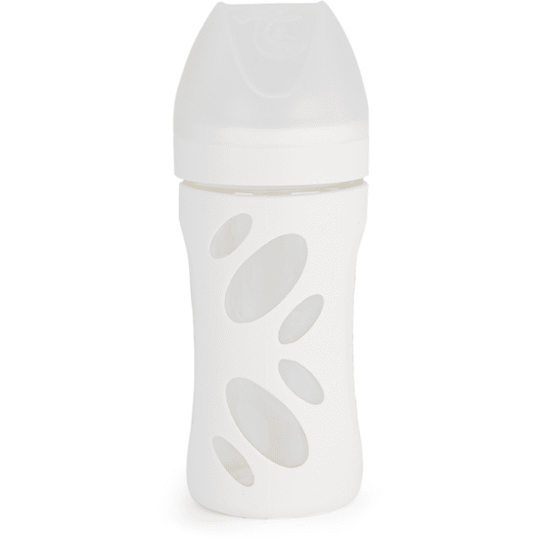 Twist shake  Anti-Colic glasflaske fra 2+ måneder 260 ml, hvid