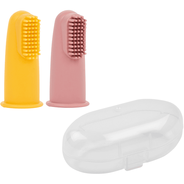 Nattou Brosse à dent bébé ocre et rose lot de 2