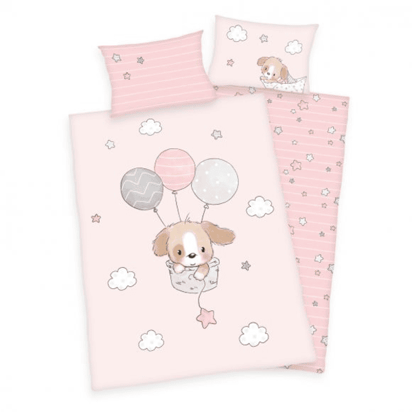 babybest® Flanelowa pościel Sweet Puppy GOTS 100 x 135 cm