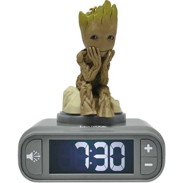 LEXIBOOK Guardians of the Galaxy - Groot Wecker mit 3D Nachtlicht-Figur und besonderen Klingeltönen