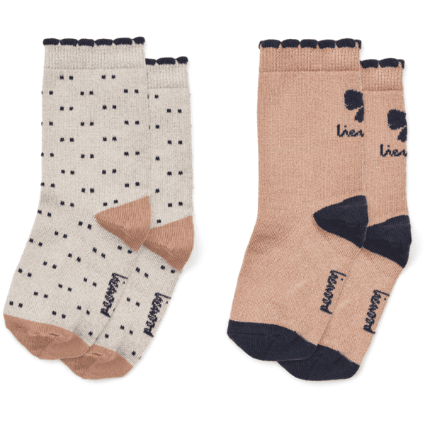 double LIEWOOD Azenore calcetines 2-pack lazo tuscany rose/ dots mix