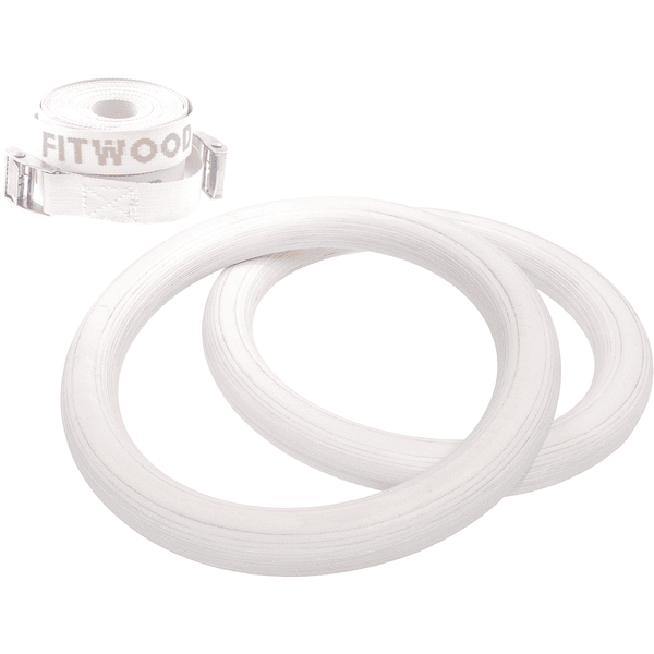 Fitwood ULPU turnringen, berken wit gewaxt - witte bandjes