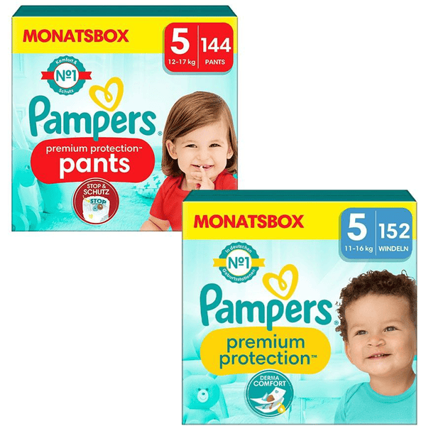Pampers Premium Protection Taille 5, Pack 1 mois 152 Couches (Inclus 1  paquet de lingettes Pampers Sensitive) - Cdiscount Puériculture & Eveil bébé