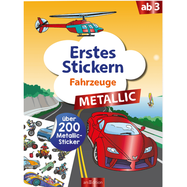 arsEdition Erstes Stickern Metallic – Fahrzeuge