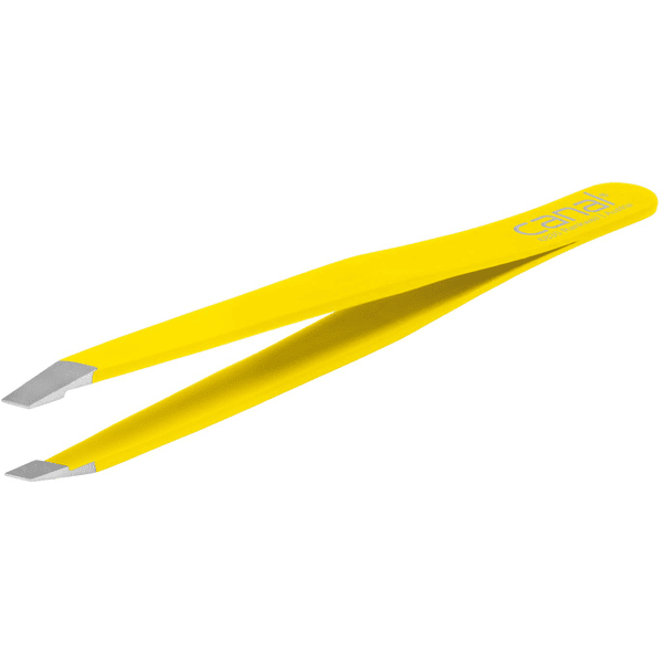 pinzas de depilar canal® inclinadas, acero inoxidable amarillo 9 cm