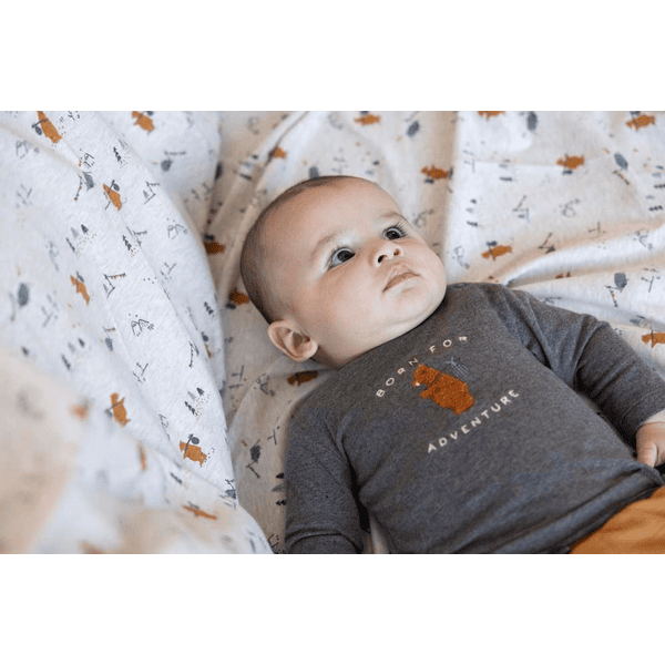 Feetje Langarmshirt Adventure Griddly Bear Antraciet Melange