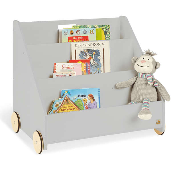 Pinolino Kinderboekenkast met wielen, grijs