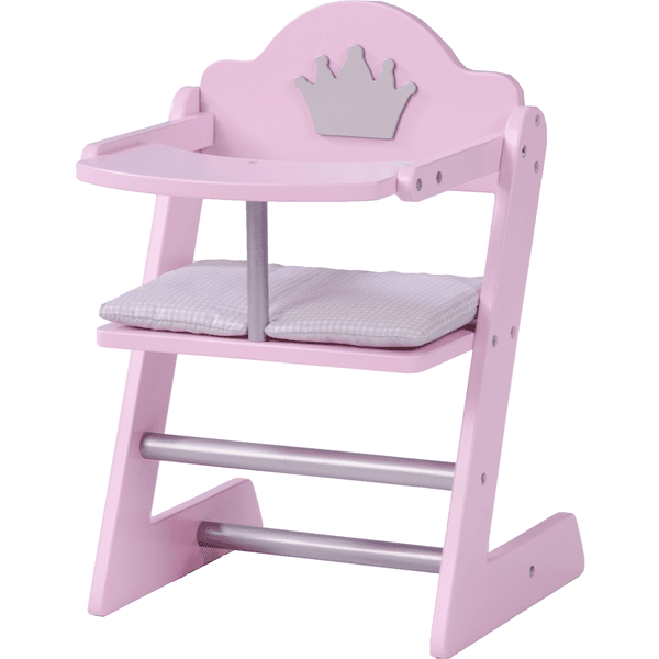 roba Jídelní židlička pro panenky, růžově nalakovaná