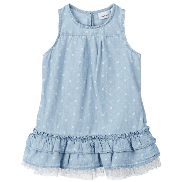 name it Girls Dress lyseblå denim 