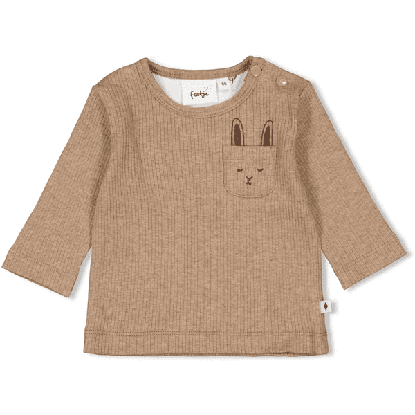 Feetje Langarmshirt Little Forest Friends Taupe Melange