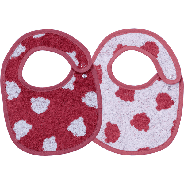 WÖRNER SÜDFROTTIER Push Button Bib Teddy Red Set med 2 stycken