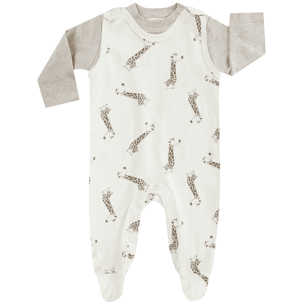 JACKY Strampler-Set BABY ON TOUR beige melange gemustert 