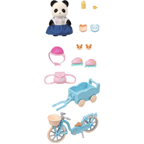 Sylvanian Families® Figurine fille panda vélo remorque 5652