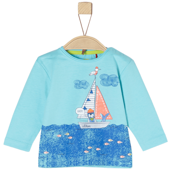 s.Oliver Boys Chemise manches longues turquoise