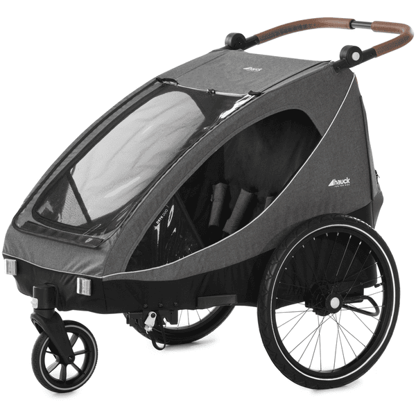 hauck 2in1 Fahrradanhänger und Buggy Dryk Duo Melange Grey