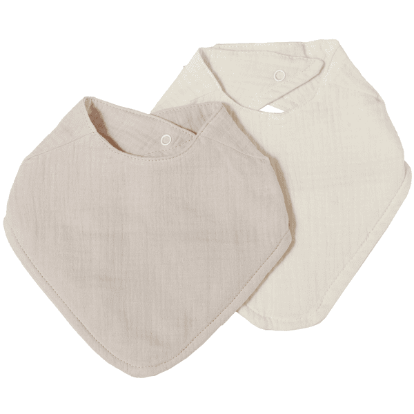 Nordic Coast Company Bavoir bébé mousseline de coton sand/naturel lot de 2