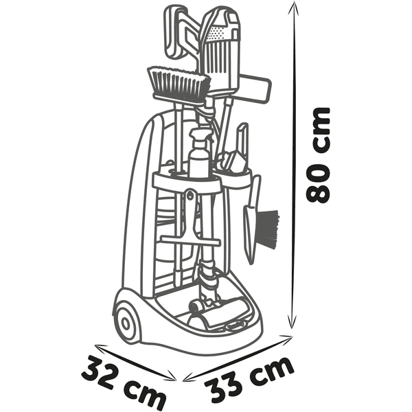 Smoby Chariot de nettoyage avec aspirateur Rowenta jouet - Ménage