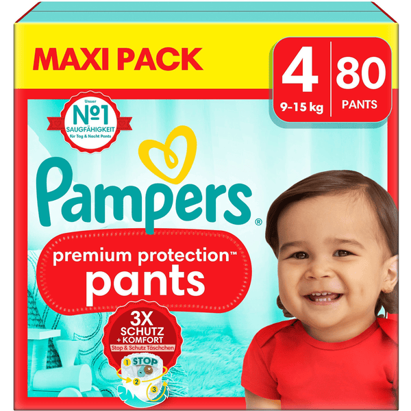 Pampers Premium Protection Pants, Gr. 4, 9-15kg, Maxi Pack (1x 80 Windeln)